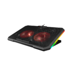 Postolje za notebook gaming Rampage AD-RC12 GAMEZONE Black 2 Fan 2 USB RGB Illuminated 15"-17" Notebook Cooler Stand, 36323