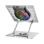 Postolje za notebook riser stand preklopivi rotirajuci, Addison AD-RC35 Adjustable Metal Laptop Stand with 360 Degree Rotating Fan and RGB Light, 3963 - Image 8