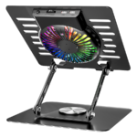 Postolje za notebook riser stand preklopivi rotirajuci, Addison AD-RC36 Steely 360 Degree Fan Fan Fan RGB Light Adjustable Black Metal 42029 - Image 8