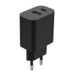 USB punjač 1xType-C + 1xUSB-A fast charger, 20W, black GEMBIRD, TA-UC-PDQC20-01-BK - Image 2