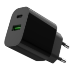 USB punjač 1xType-C + 1xUSB-A fast charger, 20W, black GEMBIRD, TA-UC-PDQC20-01-BK - Image 3
