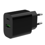USB punjač 1xType-C + 1xUSB-A fast charger, 20W, black GEMBIRD, TA-UC-PDQC20-01-BK - Image 4