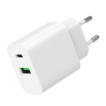 USB punjač 1xType-C + 1xUSB-A fast charger, 20W, white GEMBIRD, TA-UC-PDQC20-01-W