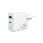 USB punjač 1xType-C + 1xUSB-A fast charger, 20W, white, LED, GEMBIRD, TA-UC-PDQC20L-W-01
