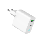 USB punjač 1xType-C + 1xUSB-A fast charger, 20W, white, LED, GEMBIRD, TA-UC-PDQC20L-W-01 - Image 2