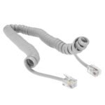 Telefonski spiralni kabl za slusalicu 2m sa konektorima S-link SL-TEL3 RJ-10, sivi, 23328 - Image 2