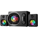 Zvučnici 2.1 gaming RAMPAGE RMS-G8 25W BLUETOOTH + USB-SD-FM RAINBOW Black RGB LED, 30253
