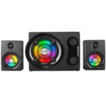 Zvučnici 2.1 gaming RAMPAGE RMS-G8 25W BLUETOOTH + USB-SD-FM RAINBOW Black RGB LED, 30253 - Image 2