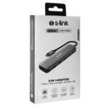 Docking station S-link SWV-USBC030 USB adapter Type-C HDMI 4K 30Hz Gray Metal Type-C to 3*USB3.0 6 in 1 1xPD Charger, 1xUSB-C Adapter, 39876 - Image 3