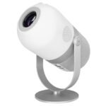 Projektor EVEREST PJ09 White Mini Portable 1280*720P 4500 Lumens 150 ANSIL Android 9.0 Screen Mirroring Metal Tripod HD Projector, 40629