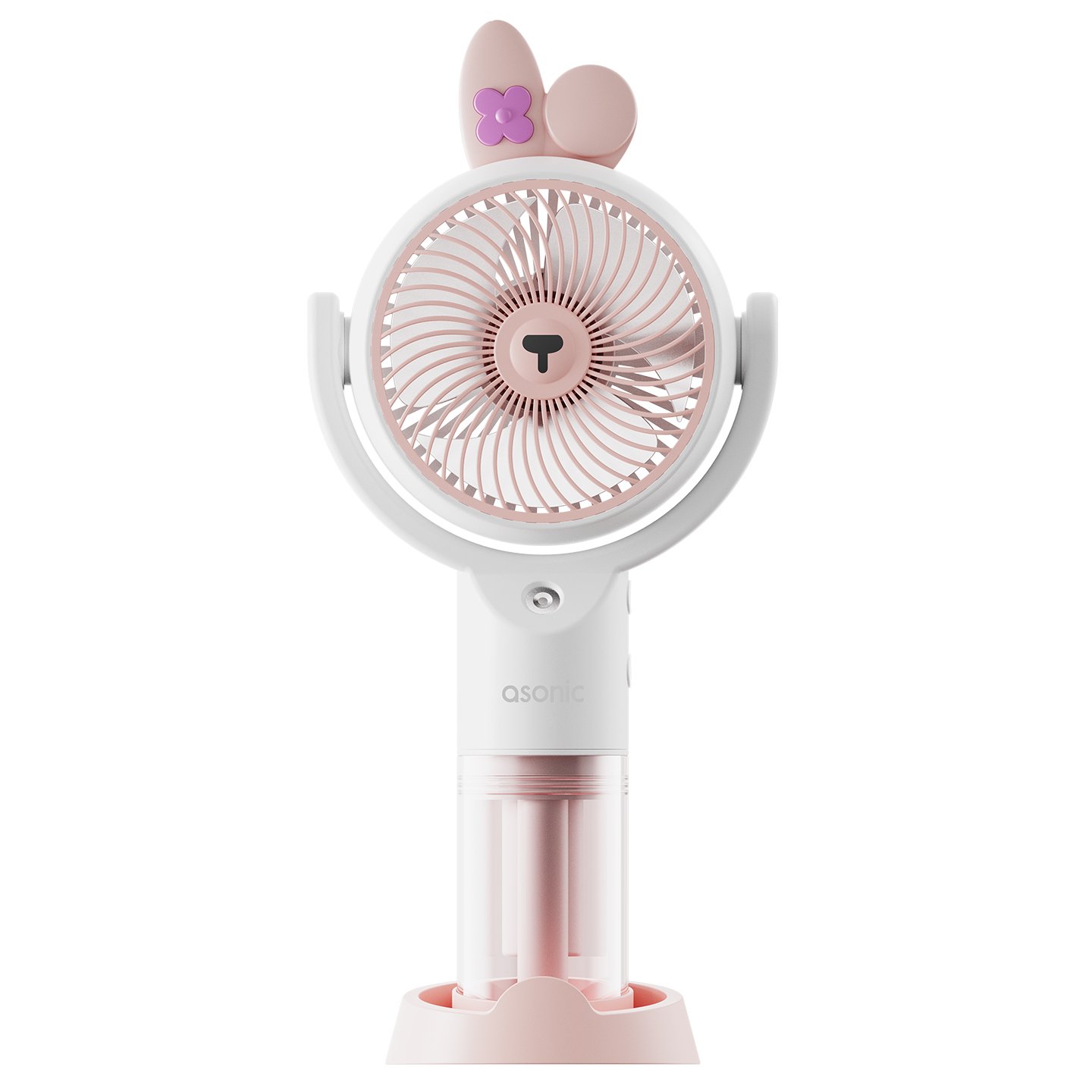 41598_00 Ventilator ručni sa ovlaživačem Asonic AFN26 White 500mah 2 Stage Moisturizing Spray USB Fan, 41598 - Image 1