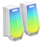 Zvučnici 2.0 gaming Mikado MD-188 2.0 5W*2 Bluetooth White RGB illuminated USB cable USB 5V 5V speaker speaker, 41682 - Image 4