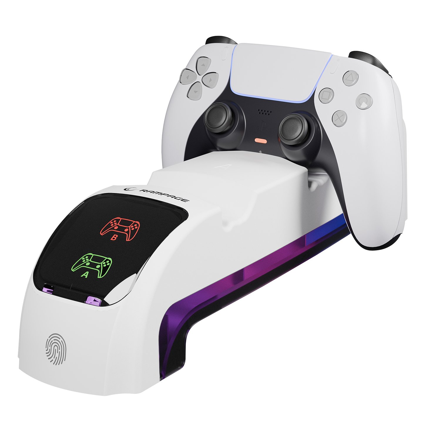 41985_00 Charging Station gaming RAMPAGE RP-PS5 S RGB Lighted Headphone Stand with PlayStation 5 Slim Compatible Fast Charging Station, 41985 - Image 1