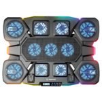 Postolje za notebook gaming RAMPAGE S50 Glacier Black RGB Lighting, 11 Fans, LCD Display, 1 Type C, 1 USB Port, 42328 - Image 2