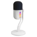 Mikrofon gaming RAMPAGE ARPEJ White RGB Stand Desktop Microphone with Volume Indicator, 42797 - Image 2
