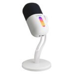 Mikrofon gaming RAMPAGE ARPEJ White RGB Stand Desktop Microphone with Volume Indicator, 42797 - Image 3