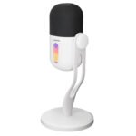 Mikrofon gaming RAMPAGE ARPEJ White RGB Stand Desktop Microphone with Volume Indicator, 42797 - Image 4