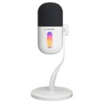 Mikrofon gaming RAMPAGE ARPEJ White RGB Stand Desktop Microphone with Volume Indicator, 42797 - Image 6
