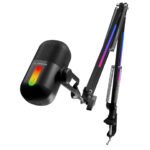 Mikrofon gaming RAMPAGE ARPEJ Black RGB Stand Desktop Microphone with Volume Indicator, 42798