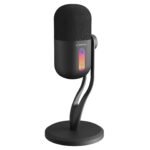 Mikrofon gaming RAMPAGE ARPEJ Black RGB Stand Desktop Microphone with Volume Indicator, 42798 - Image 2