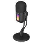 Mikrofon gaming RAMPAGE ARPEJ Black RGB Stand Desktop Microphone with Volume Indicator, 42798 - Image 4