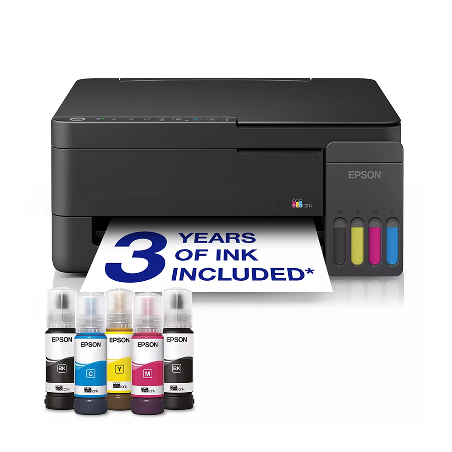 01-41-1 Printer EPSON EcoTank L3350 print/scan/copy Rez.5.760 x1.440 dpi. 33str/min Monokrom.20str/min Colour. USB, LAN.WiFi. tinte br.103 - Image 1