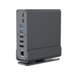 Docking station GEMBIRD USB Type-CF 15-in-1 multi-port HDMIx2 + DisplayPort + PD + card reader + GigaLAN + 3.5 mm audio, grey A-CF-COMBO15-01