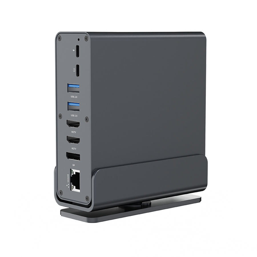 01-59 Docking station GEMBIRD USB Type-CF 15-in-1 multi-port HDMIx2 + DisplayPort + PD + card reader + GigaLAN + 3.5 mm audio, grey A-CF-COMBO15-01 - Image 1