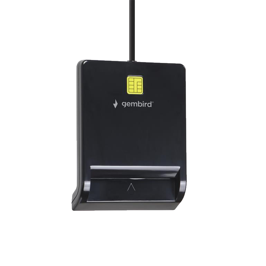 01-74 USB smart card reader, black GEMBIRD, FD2-SCR - Image 1