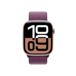 Apple Watch Series 10 GPS 46mm Rose Gold Aluminium Case+Plum SportLoop MWWV3 - Image 2