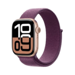 Apple Watch Series 10 GPS 46mm Rose Gold Aluminium Case+Plum SportLoop MWWV3