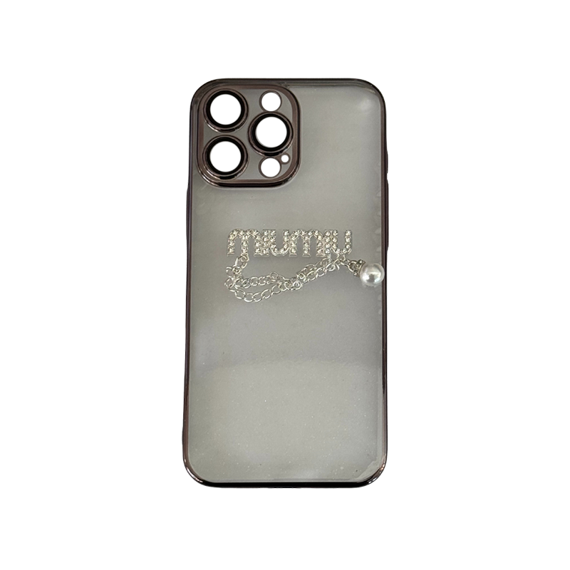 Clear MiuMiu maskica iPhone 16 Black Clear MiuMiu maskica iPhone 16 Black - Image 1