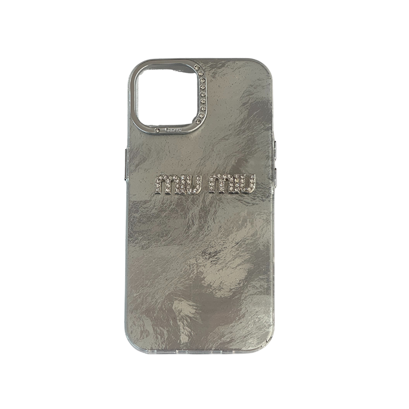 Glitter MiuMiu iPhone 16 Pro Bijela Glitter MiuMiu iPhone 16 Pro Bijela - Image 1