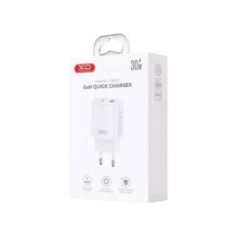 Kucni punjac XO L139 USB-A+ USB-C 65W fast + kabal Type-C Kucni punjac XO L139 USB-A+ USB-C 65W fast + kabal Type-C - Image 1
