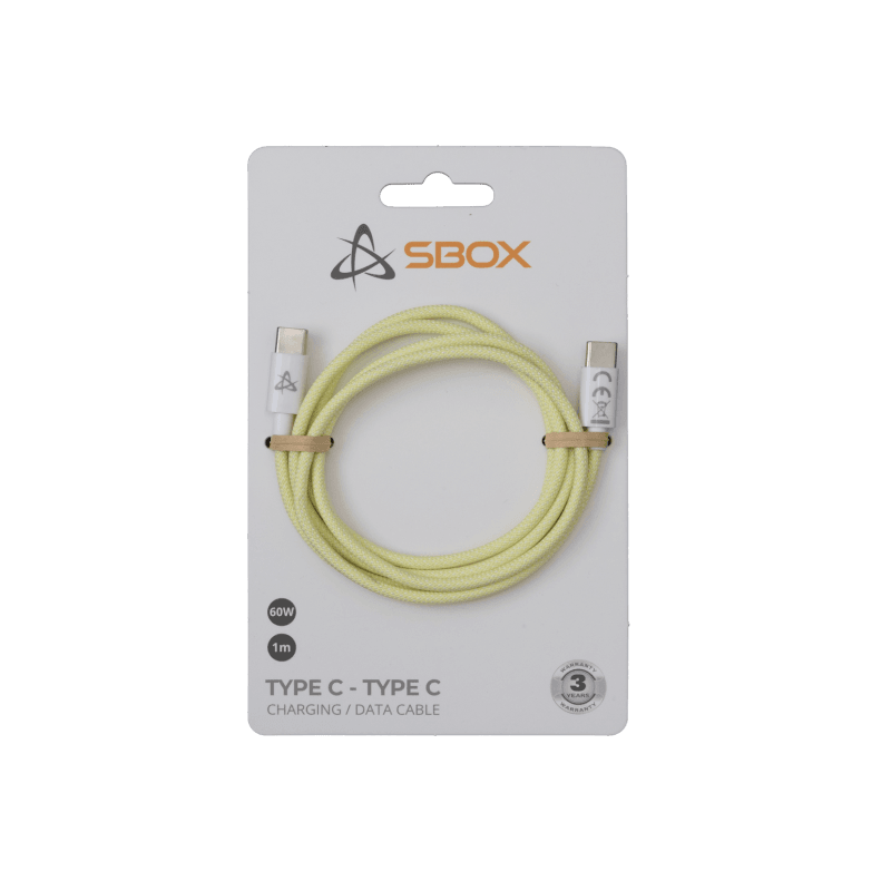 SBOX KABAL USB TYPE C – USB TYPE C M/M 1M Žuti – 60W SBOX KABAL USB TYPE C - USB TYPE C M/M 1M Žuti - 60W - Image 1
