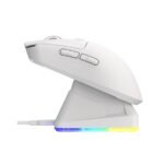 Miš gaming RAMPAGE Aeris Wireless RGB Charging Stand White 24000 DPI 3311 Sensor Rechargeable 80 Million Huano Switch, 43394 - Image 5